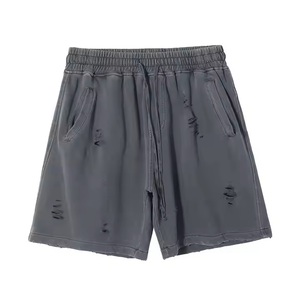 Shorts de sport pour hommes, été, 100% coton, jogging, pantalon de survêtement uni, tricoté en molleton, shorts de survêtement pour hommes - Product Image 2