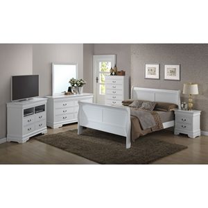 Elegante Letto Tradizionale Bianco in Legno Massello - Product Image 4