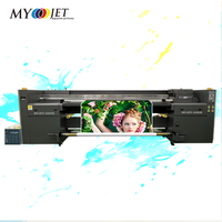MYJET 10 pies 3,2 M Uv Hybrid Inkjet Impresora de gran formato Roll to Roll UV Impresora en papel tapiz de cuero Impresora de lona 3200