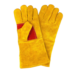 Direct Factory Supply <b>Red</b> Palm Wing Thumb Welding Work <b>Gloves</b> Best Quality Leather Custom Logo Welder Working <b>Gloves</b> - Product Image 5