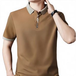 Chemise de golf décontractée pour homme, en jersey écologique, à manches courtes, avec col classique, 220 grammes - Product Image 1