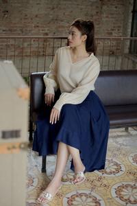 Elegant XS Size Linen A-Line <b>Skirt</b> High Waist Casual Style Pocket Rayon Woven Natural Waistline Breathable Plain Dyed <b>Women's</b> - Product Image 5