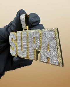 Pendentif personnalisé avec logo initial, style hip-hop, argent sterling 925, diamant moissanite VVS, collier pour homme avec nom, numéro ou lettre glacé - Product Image 6