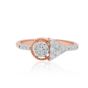 Bague en or rose pour femme, pureté 14 carats, modèle poids 2,220 grammes, finition polie, inventaire de bijoux B2B pour l'exportation mondiale - Product Image 2