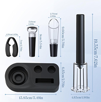 Coffret Cadeau Ouvre-Bouteille Pneumatique Manuel avec Verseur de Vin, Bouchon à Vide et Coupe-Capsule – Ouvre-Bouteille à Pression d'Air Manuel