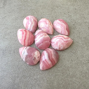 Pierre précieuse naturelle en rhodochrosite, taille carrée, forme poire, calibrée, dos plat, pour la fabrication de bijoux - Product Image 1