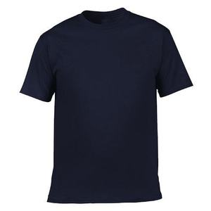 Camiseta Azul Marino para Hombre, Diseño Sólido, Transpirable, de Algodón, Informal, de Manga Corta, para Verano - Product Image 1