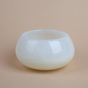 Modern alabaster stone serving bowl smooth carved finish luxury serving dish for special occasions festive gatherings - Product Image 2