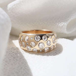 IGI Lab cultivé Vintage 14k or blanc fait à la main ensemble de tension mariage/fiançailles unisexe bague coupe diamant anniversaire fête cadeau - Product Image 1