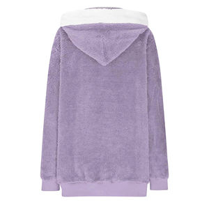 Sweat-shirts à capuche en polaire sherpa personnalisés pour hommes et femmes, chauds, doux et moelleux, avec fermeture éclair, vente en gros, vêtements décontractés streetwear - Product Image 5