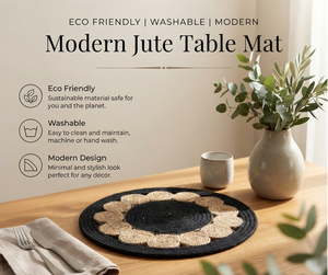 Tapete de Mesa de Lujo Personalizable, Resistente al Calor, Tejido a Mano con Yute, Diseño Bohemio, 35 cm de Diámetro, Antideslizante y Lavable, Disponible a Bajo Precio - Product Image 4