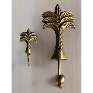 Antique Brass Palm Tree Wall Hook Vintage Decorative Wall & Door Mount Luxury Hooks Gifts Sets <b>Hardware</b> Items Home Decor Things - Product Image 1