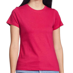 เสื้อยืดคอกลมแขนสั้นสีพื้นสำหรับผู้หญิง ผ้าฝ้าย 100% ทรงปกติ สไตล์ลำลอง ใส่ได้ทั้งฤดูใบไม้ผลิและฤดูร้อน - Product Image 1