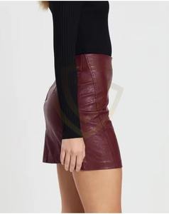 Jupe en cuir véritable sur mesure pour femmes, taille haute, style décontracté, jupe en cuir pour femmes et filles - Product Image 3