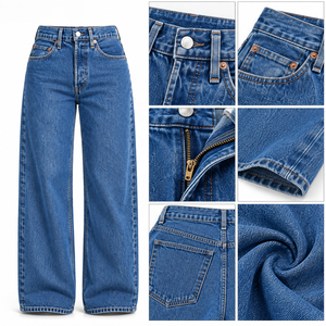 Wholesale Women Wide Leg Jeans Stretch Denim Custom Logo for Streetwear Brands S-XL Low MOQ Factory Direct - Product Image 6