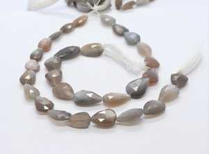 Perles de pierre de lune grise naturelle facettées en forme de poire droite AAA, 10x16 MM, perles de pierre de lune, brin de 8 pouces, poire de pierre de lune - Product Image 5