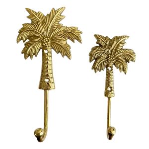 Gold Solid Metal Palm Tree <b>Wall</b> Hook Tropical Leaf Single Coat <b>Clothes</b> Towel Key Hanger for Coastal Home Hotel <b>Wall</b> Decoration - Product Image 1