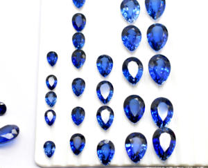 20*15MM calibré poire coupe laboratoire bleu saphir pierre précieuse pierre de coupe pour la fabrication de bijoux pierre à facettes en vrac - Product Image 4