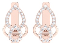 Roségold-Plattierte Luxus Sterling Silber Blumenförmige Halo-Ohrstecker für Damen Perfektes Geschenk für Hochzeit, Party oder Verlobung