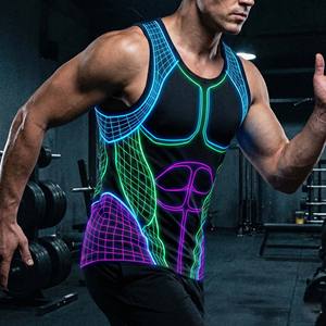 เสื้อกล้ามเทคแวร์สำหรับออกกำลังกายผู้ชายขายส่ง แห้งเร็ว สีนีออน เสื้อผ้ากีฬา รับสกรีนโลโก้ - Product Image 4