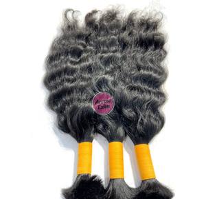 Extensiones de Cabello Humano Indio Natural Negro Grado 12A Premium, 100g a Granel, Trenzado Doble a Máquina para Fábrica de Encajes, Precio de Fábrica - Product Image 6