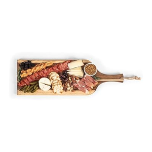 Tabla de charcutería de madera de acacia al por mayor, tabla de cortar larga con asa, bandeja decorativa para servir en fiestas - Product Image 3