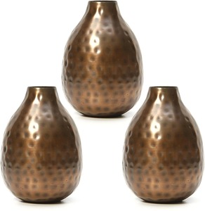 Bronze Tabletop <b>Vases</b> Rustic Design Decorative Home Accent Set of Three for Living Room Interior Design for Home Decor - Product Image 5