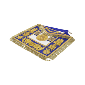 Delantal de Maestro Masón de Alta Gama, Azul Real, Terciopelo, Piel de Cordero Blanca, Regalia de Lujo, Delantal Premium para Maestro Masón - Product Image 2