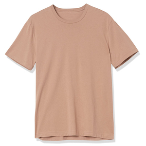 เสื้อยืดผู้ชายทรงปกติ สีพื้น ผ้าฝ้าย คอกลม แขนสั้น ลำลอง ผ้าเจอร์ซีย์ถัก สีเขียวมะกอก - Product Image 4