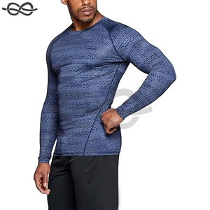 Mens UPF 50+ <b>Long</b> <b>Sleeve</b> <b>Compression</b> <b>Shirts</b> Athletic Workouts Water Sports Outdoor Activities Premium Rash Guard Sun Protection - Product Image 3