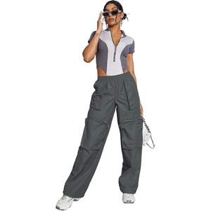 2025 High-Waisted Women's <b>Cargo</b> Pants Breathable Baggy Stretchy <b>Wide</b> <b>Leg</b> Jogger 4 Pockets Y2K Streetwear Casual Style - Product Image 3