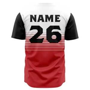 Camiseta de Béisbol para Hombre, Manga Corta, Diseño a Rayas con Bloques de Color, Cierre de Botones, Absorbe la Humedad, Poliéster, Uso Regular en Ropa Deportiva - Product Image 2