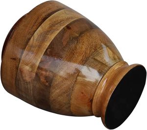 Urna de madera estilo vintage, recipiente de madera simétrico, liso y pulido, urna conmemorativa de 10.75 pulgadas, urna de cremación de madera de 7.75 pulgadas de diámetro. - Product Image 3