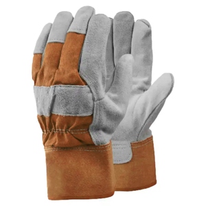 <b>Top</b> Grade Canadian Rigger Cowhide Split Leather Work Gloves Heavy Duty Industrial Safety with <b>Reflective</b> Feature Hand Protection - Product Image 4