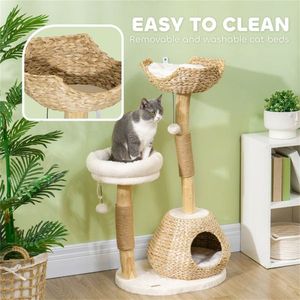 Albero Tiragraffi in Legno per il Divertimento di Tuo Amico Felino nel Gioco e nella Salita! - Product Image 2