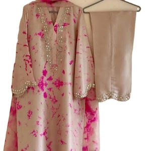 NICE Venta caliente indio pakistaní última edición de boda corbata de espejo de seda y tinte trabajo hecho a mano Salwar Kameez para fiestas - Product Image 1