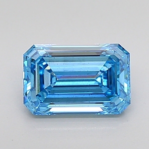 Diamant de laboratoire taille émeraude 1,85 carat, bleu vif fantaisie, SI1, certifié IGI, CVD, diamant en vrac pour la fabrication de bijoux - Product Image 1