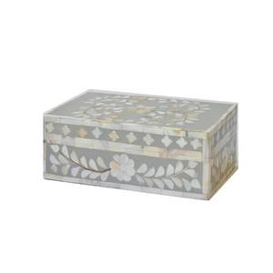 Boîte à bijoux rectangulaire artisanale en nacre incrustée, design oriental, organisateur de rangement pour salon, objet décoratif et souvenir - Product Image 5