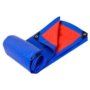 Bâche en polyéthylène HDPE bleu-orange personnalisée, tissée, en rouleau, pour la protection des marchandises des camions et des trains, avec protection UV - Product Image 6