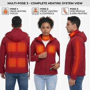 Veste chauffante Midian, veste thermique chauffante à batterie, veste chauffante pour femmes, vêtements d'hiver, veste à capuche chaude et écologique - Product Image 4