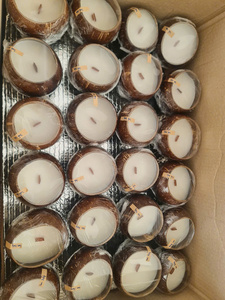Natural Coconut Shell <b>Candles</b> With <b>Orange</b> Slices And Cinnamon Sticks Eco Friendly Home Decor - Product Image 6