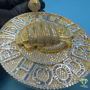 Colgante de lujo con incrustaciones de circonitas, diseño de bolsa de dinero, estilo hip hop, joyería llamativa. - Product Image 3