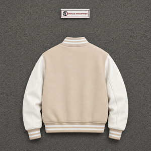 PREMIUM CREAM LETTERMAN VARSITY <b>JACKET</b> FOR <b>MEN</b> ATHLETIC TRENDY OUTERWEAR With <b>White</b> Sleeves And Button Closure Regular Fit Casua - Product Image 6