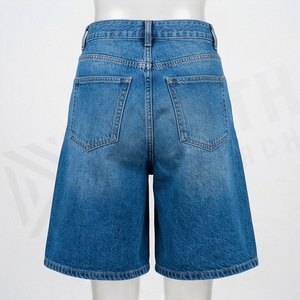 Shorts en jean cinq pièces style rétro pour femme – Collection Printemps-Été – Taille haute, coupe ample, amincissante, couleur personnalisable - Product Image 2