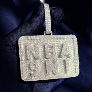 Pendentif Lettre R Personnalisé Moissanite Iced Out, Breloque Hip Hop en Argent Plaqué Or pour Hommes et Femmes, Bijoux de Fête - Product Image 5