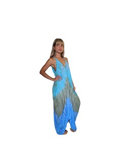 Vestido maxi de rayón con efecto tie-dye para mujer, cuello en V, sin mangas, corte holgado, estilo bohemio, informal, para la playa - Product Image 1