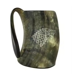 Corne à boire Viking en matériau organique de haute qualité avec bordure en laiton, faite à la main, écologique, cadeau de Noël - Prix bas - Product Image 3