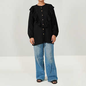 1PC XS Taille solide Georgette Top PW3176 - Product Image 4