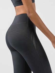 Leggings de Punto para Mujer, Cintura Media, Pantalones de Yoga con Patrón Sólido, Cierre Elástico en la Cintura, Algodón/Fibra de Bambú, Secado Rápido, Venta al Por Mayor - Product Image 2
