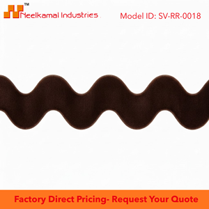 25mm Deep Brown Ric Rac Velvet Ribbon Wavy Edge Trim for Rustic Gift Wrapping Vintage Apparel <b>Hat</b> <b>Bands</b> Craft Packaging Supplier - Product Image 6